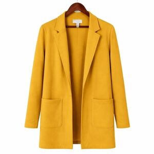 Carolina Belle Montreal Mustard Open Coatigan Longline Jacket Size XL